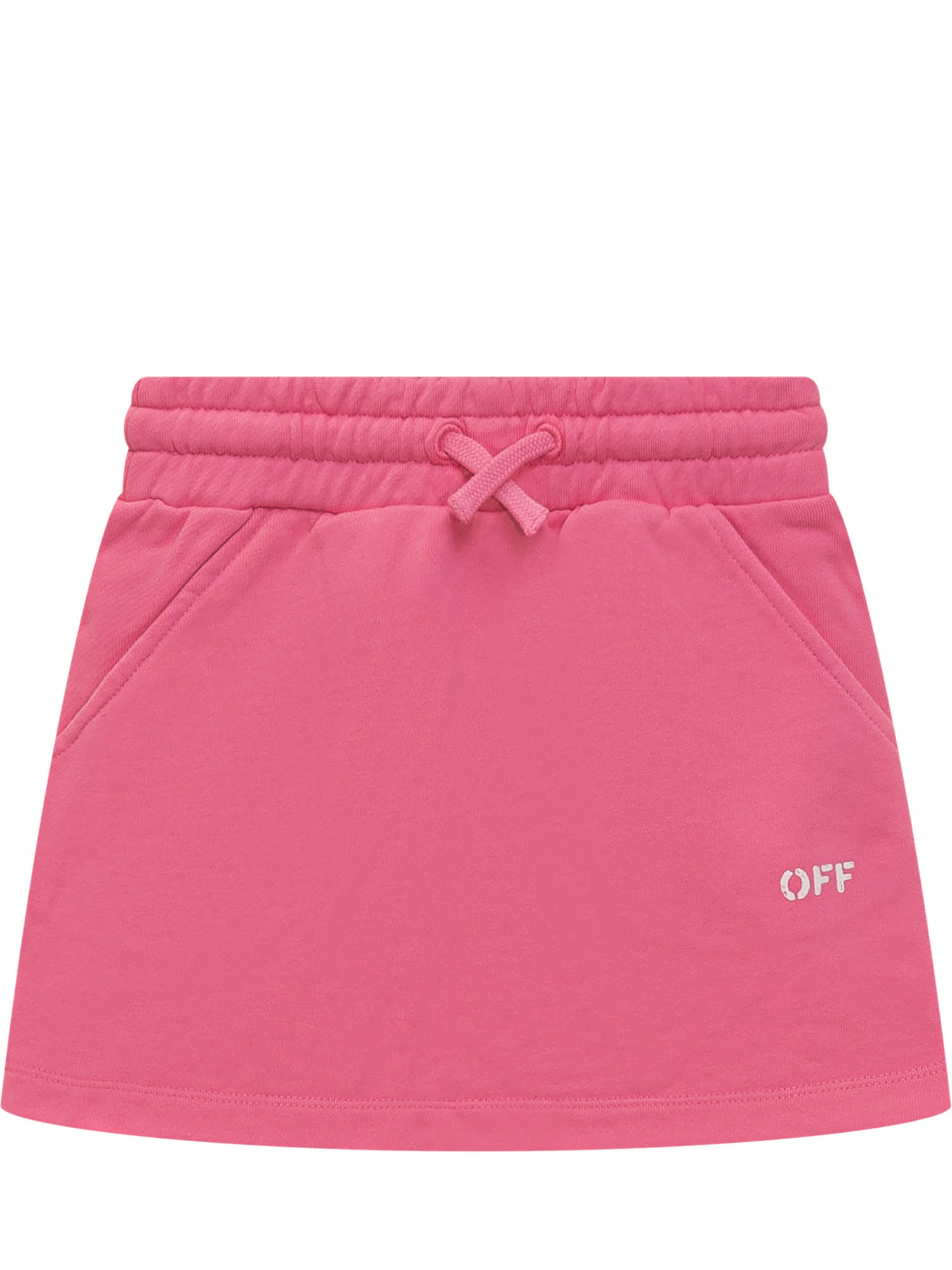 Shop Off-white Logo Skirt In Fuchsia Whtie