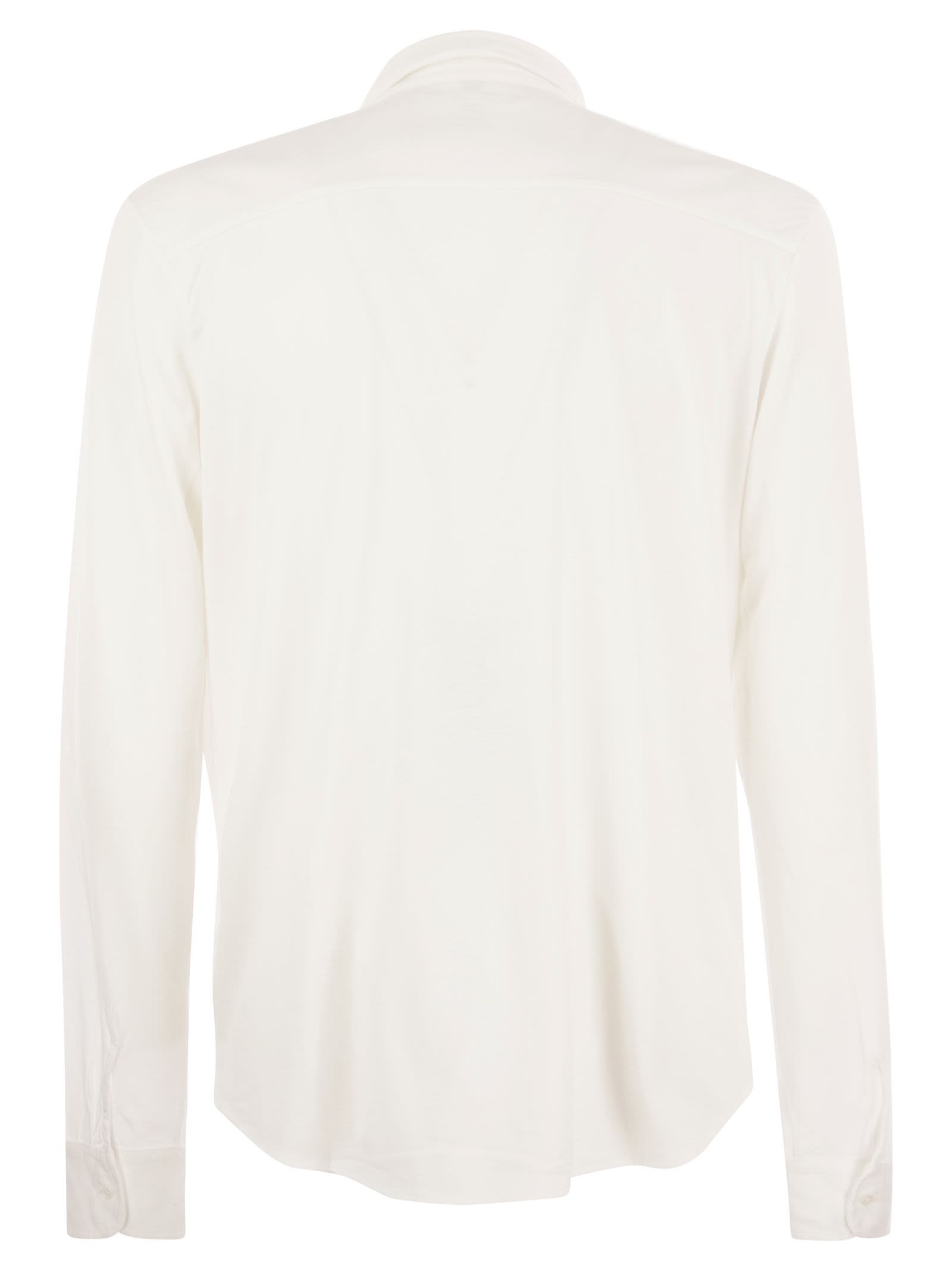 Shop Majestic Long-sleeved Shirt In Lyocell And Cotton In White
