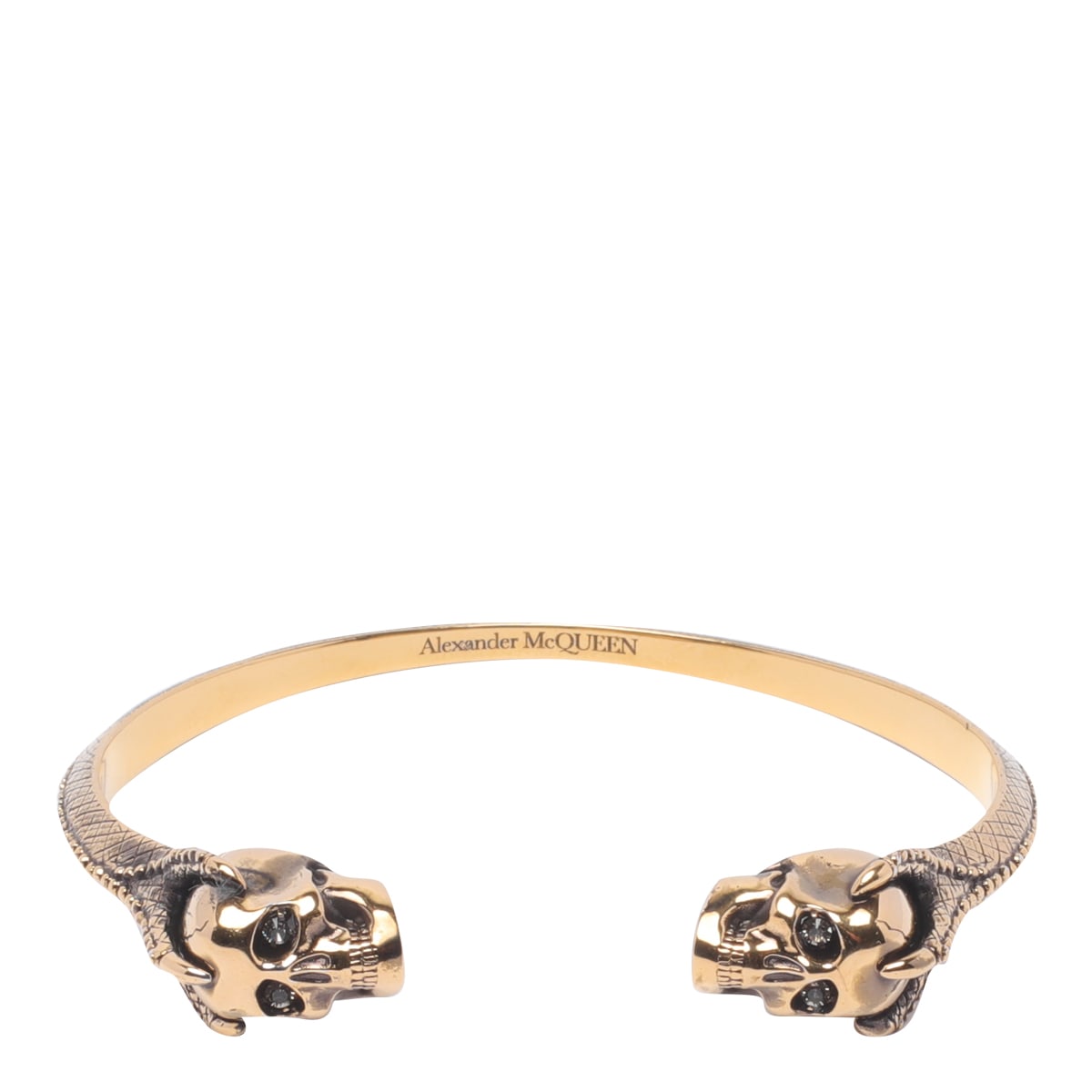 Shop Alexander Mcqueen Skull Bracelet In Golden