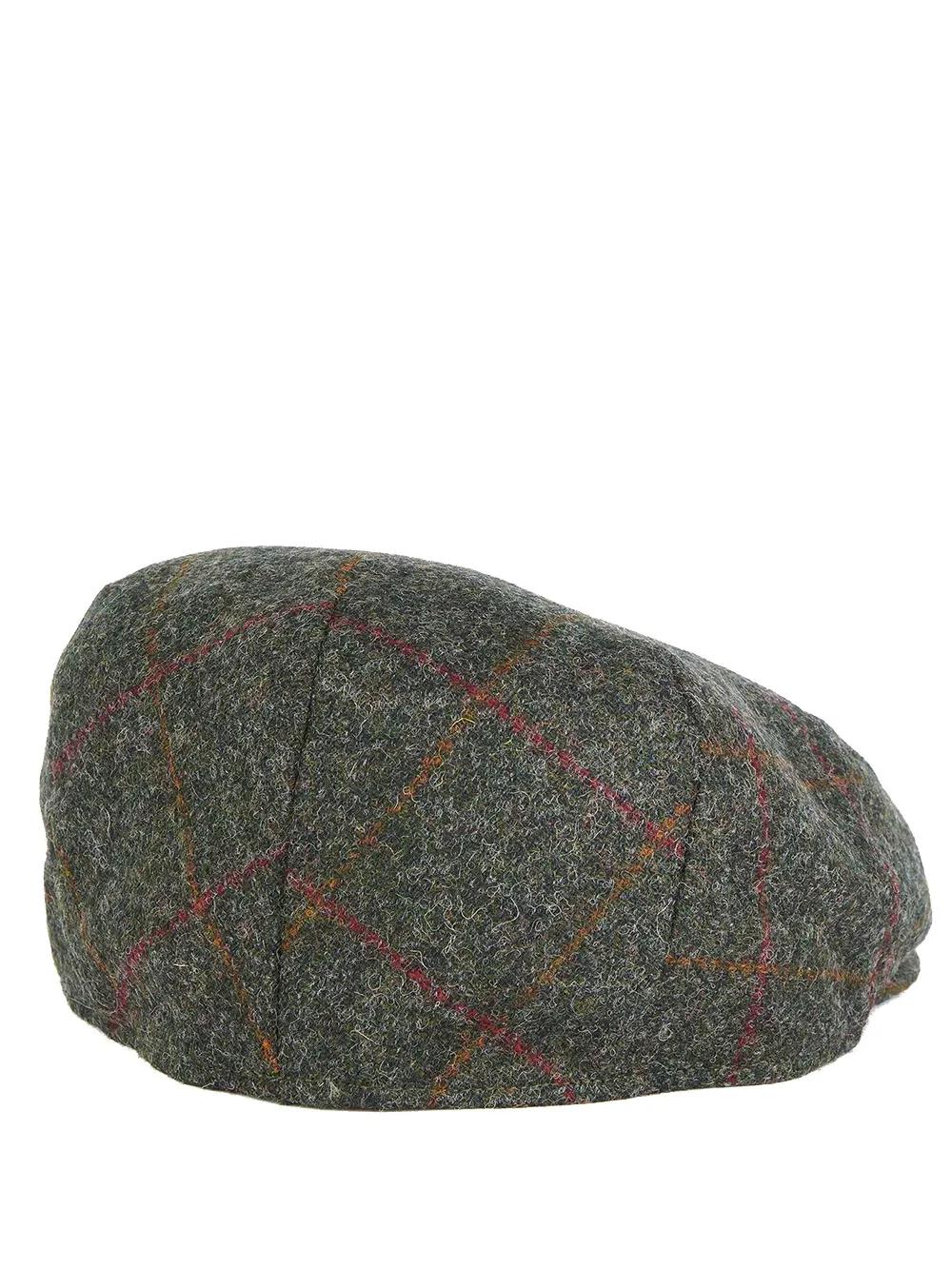 Barbour Checkered Hat In Olive/red