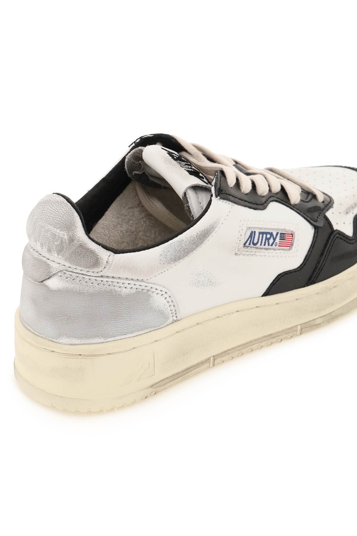 Autry Chunky White Sneakers With Textured Panels In White