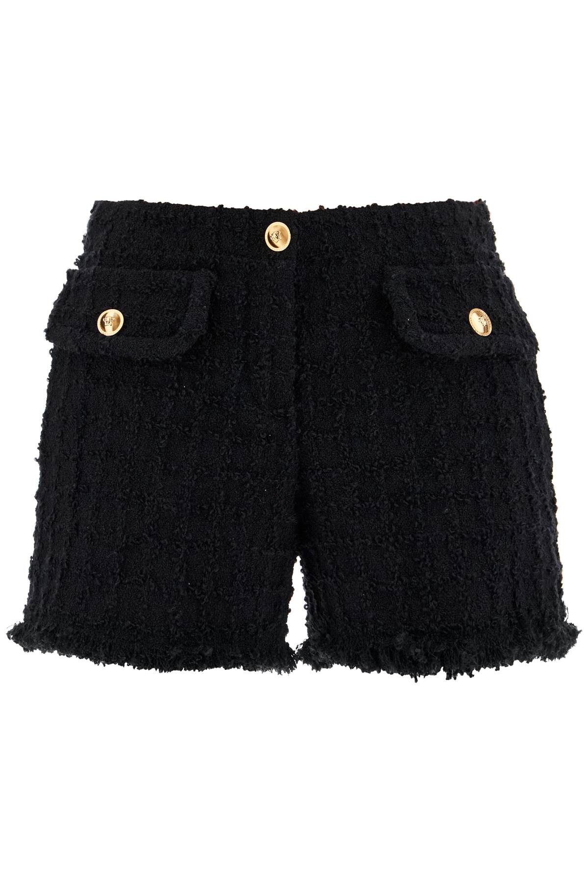 Black Virgin Wool Blend Shorts