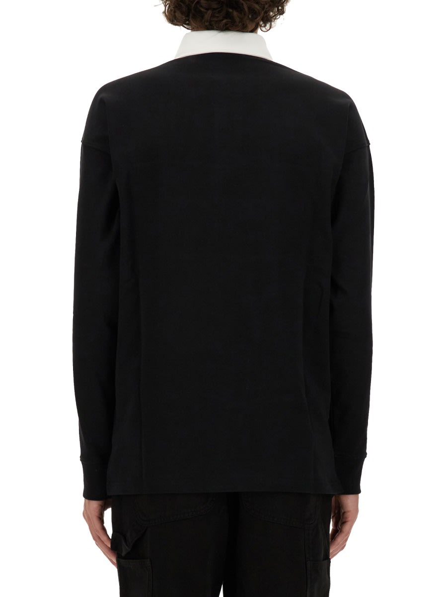Moschino Upsidedown Logo Polo Shirt In Black