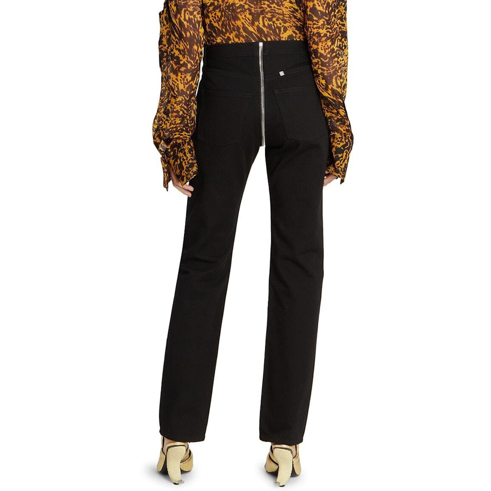 Givenchy Slim Cut Zip-detail Jeans In Black