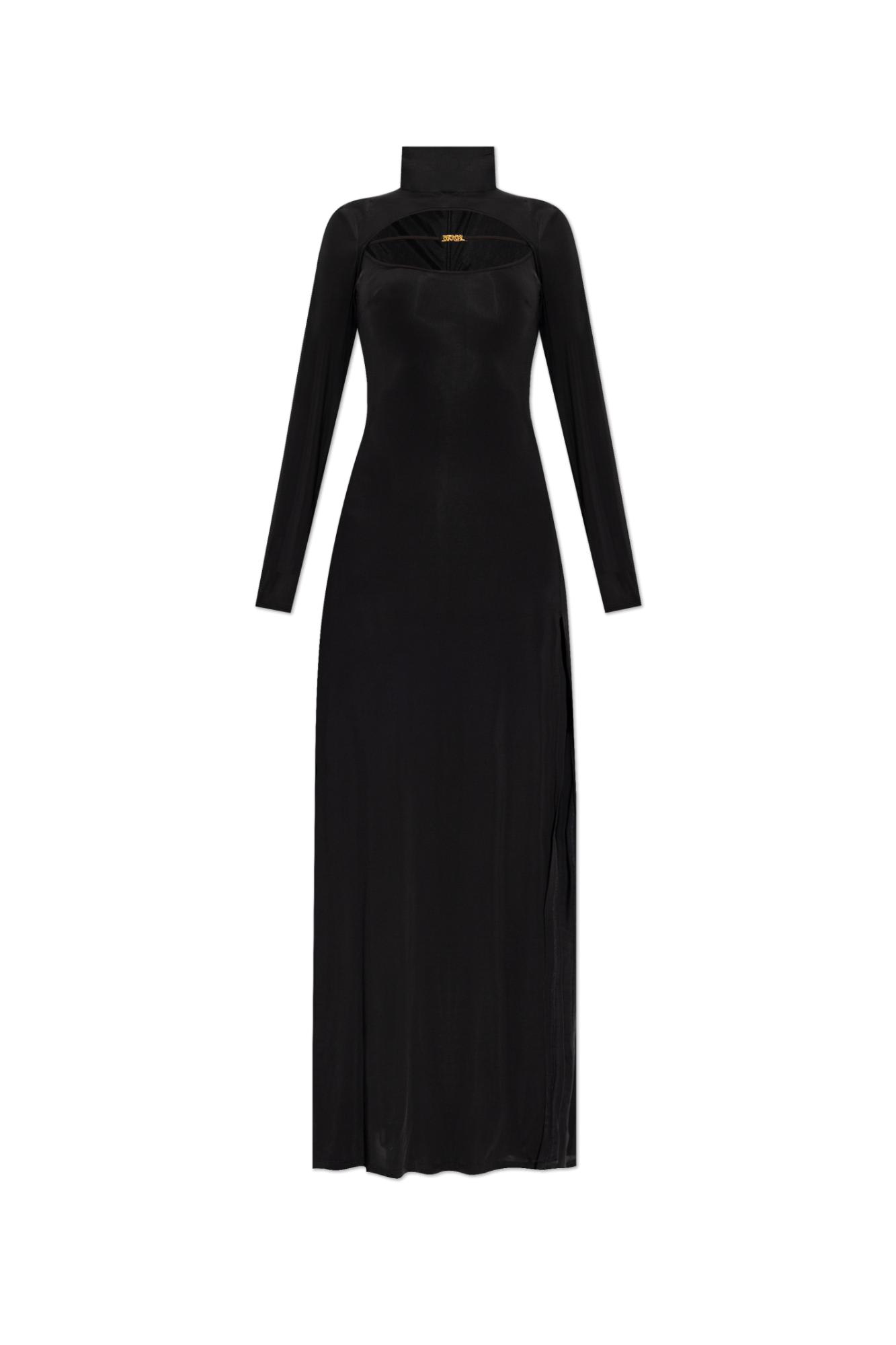 Shop Versace Jeans Couture Dress With Cutout In Black