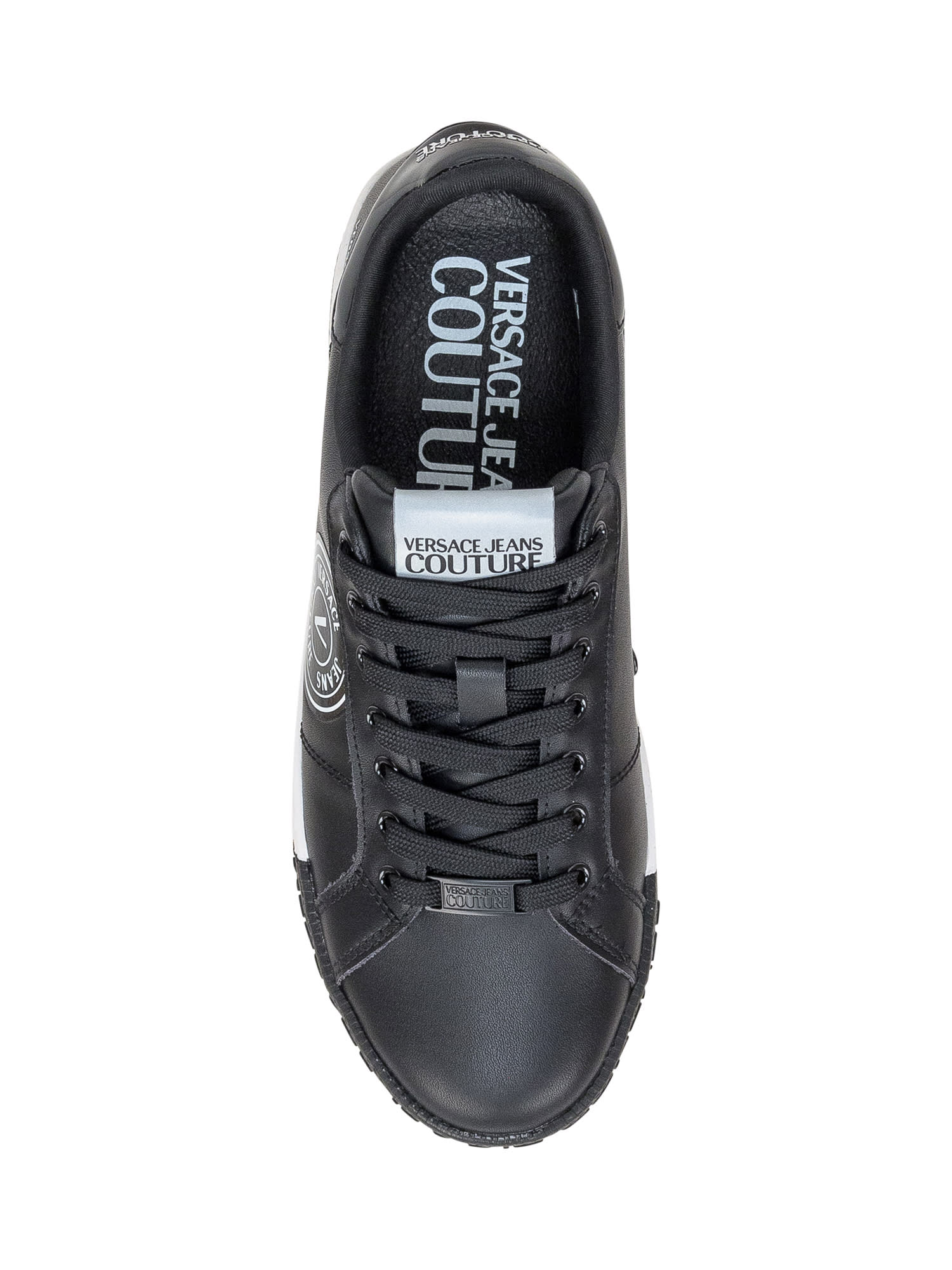 Shop Versace Jeans Couture Court 88 V-emblem Sneaker In Black