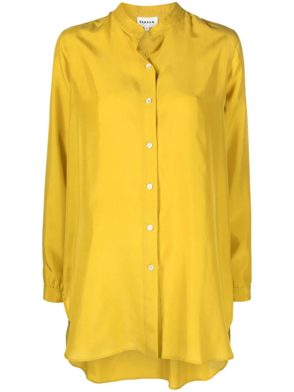 Shop P.a.r.o.s.h Korean Neck Shirt In Mustard