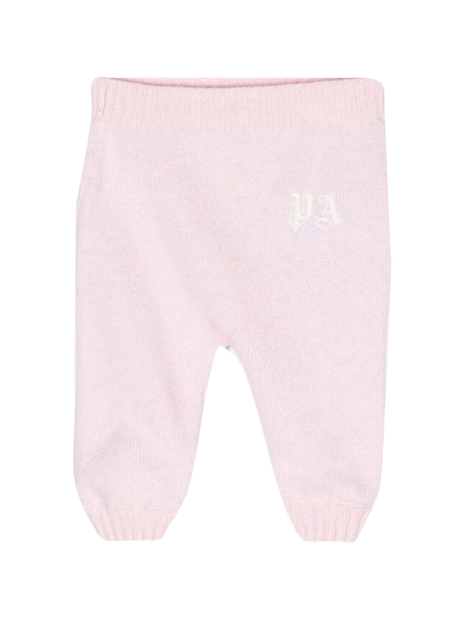 PALM ANGELS PINK TROUSERS BABY GIRL