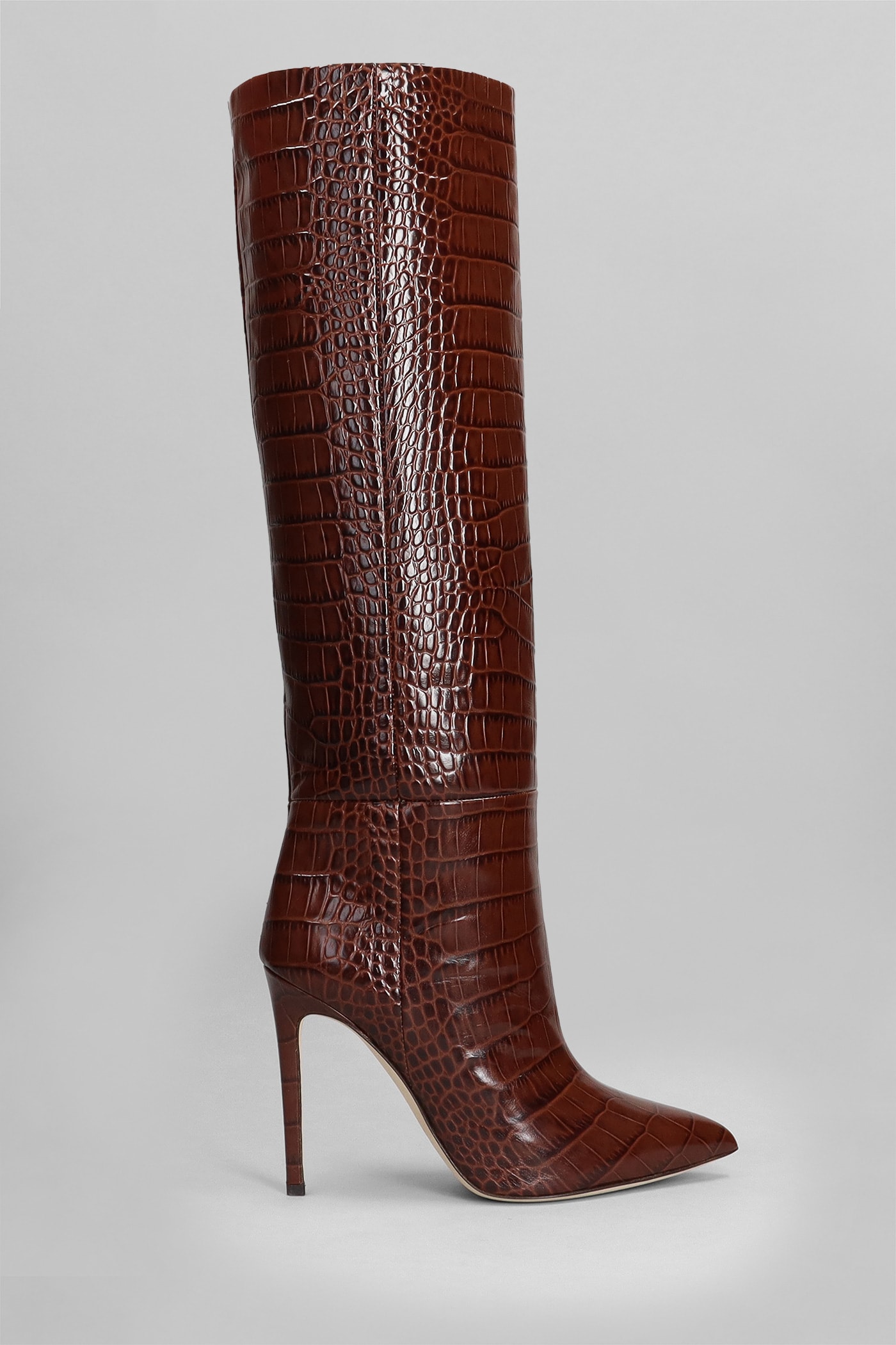 PARIS TEXAS HIGH HEELS BOOTS IN BROWN LEATHER