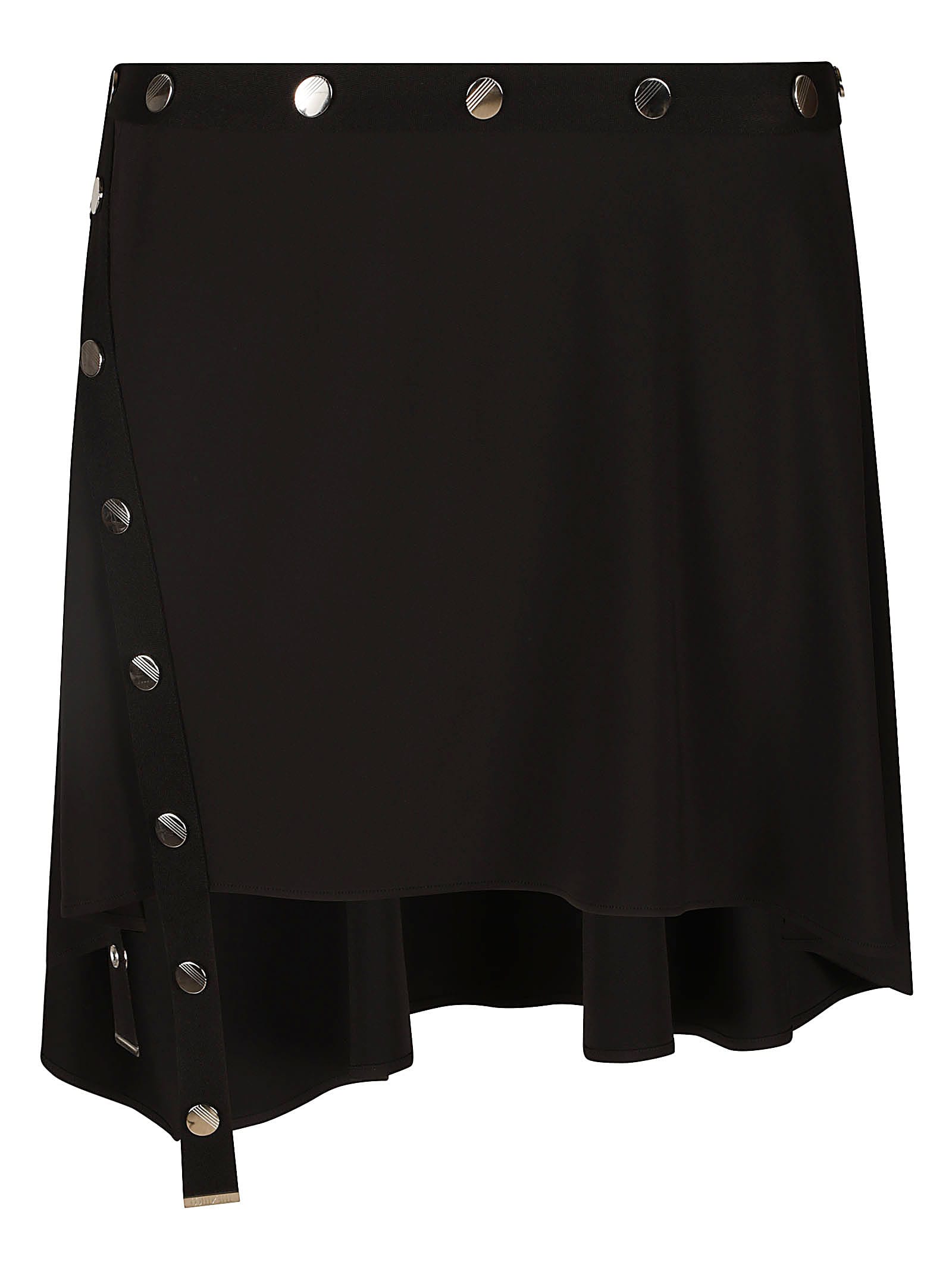 Attico Studded Asymmetric Mini Skirt In Black