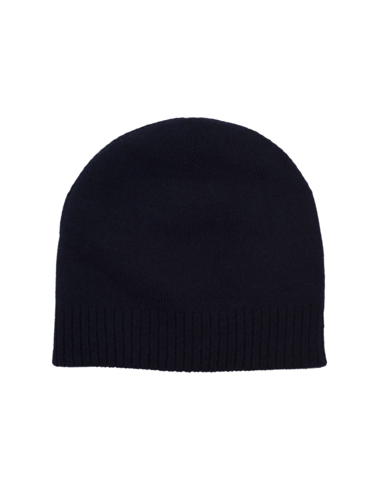 Shop Kiton Blue Cashmere Hat With Logo