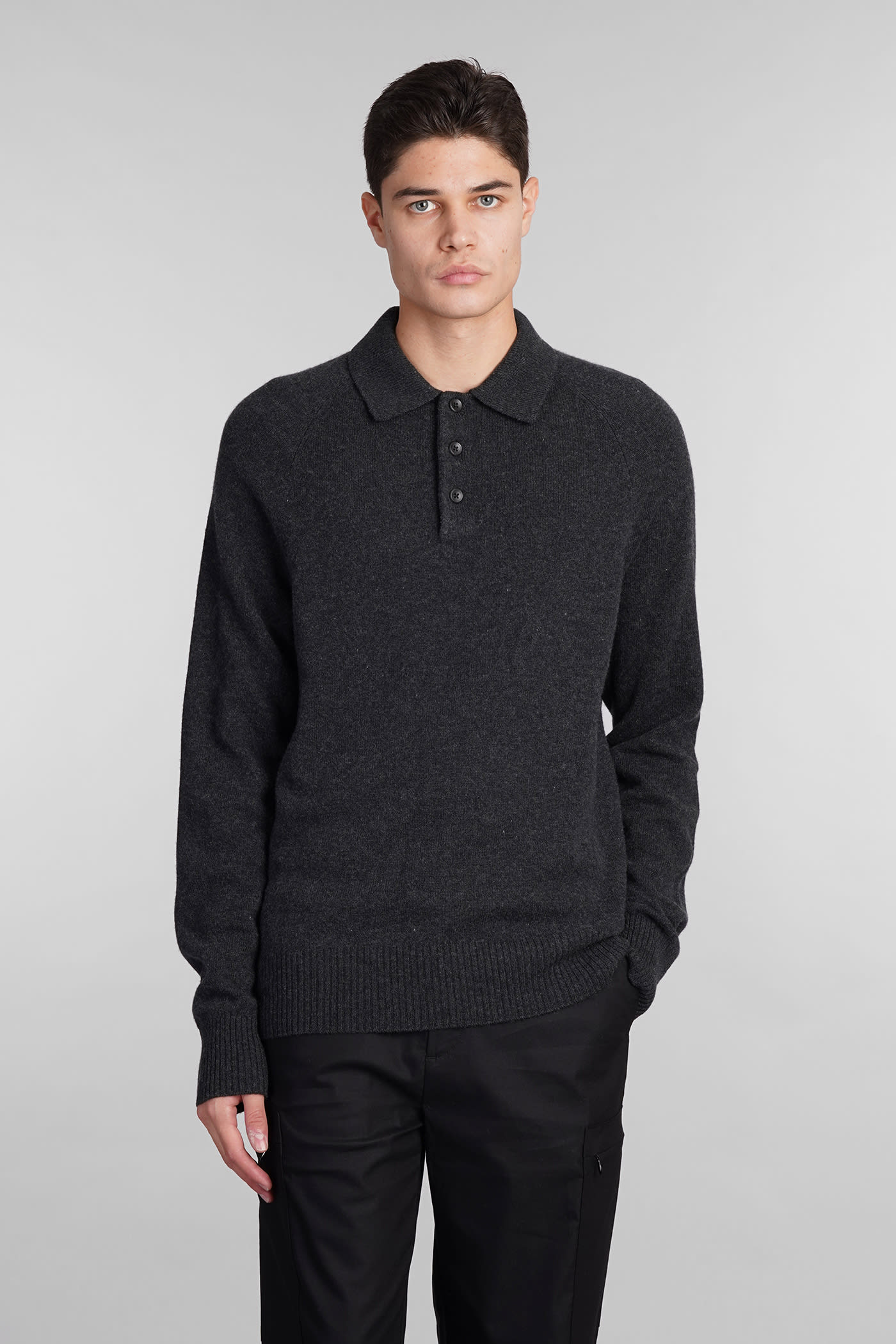 Polo In Grey Wool