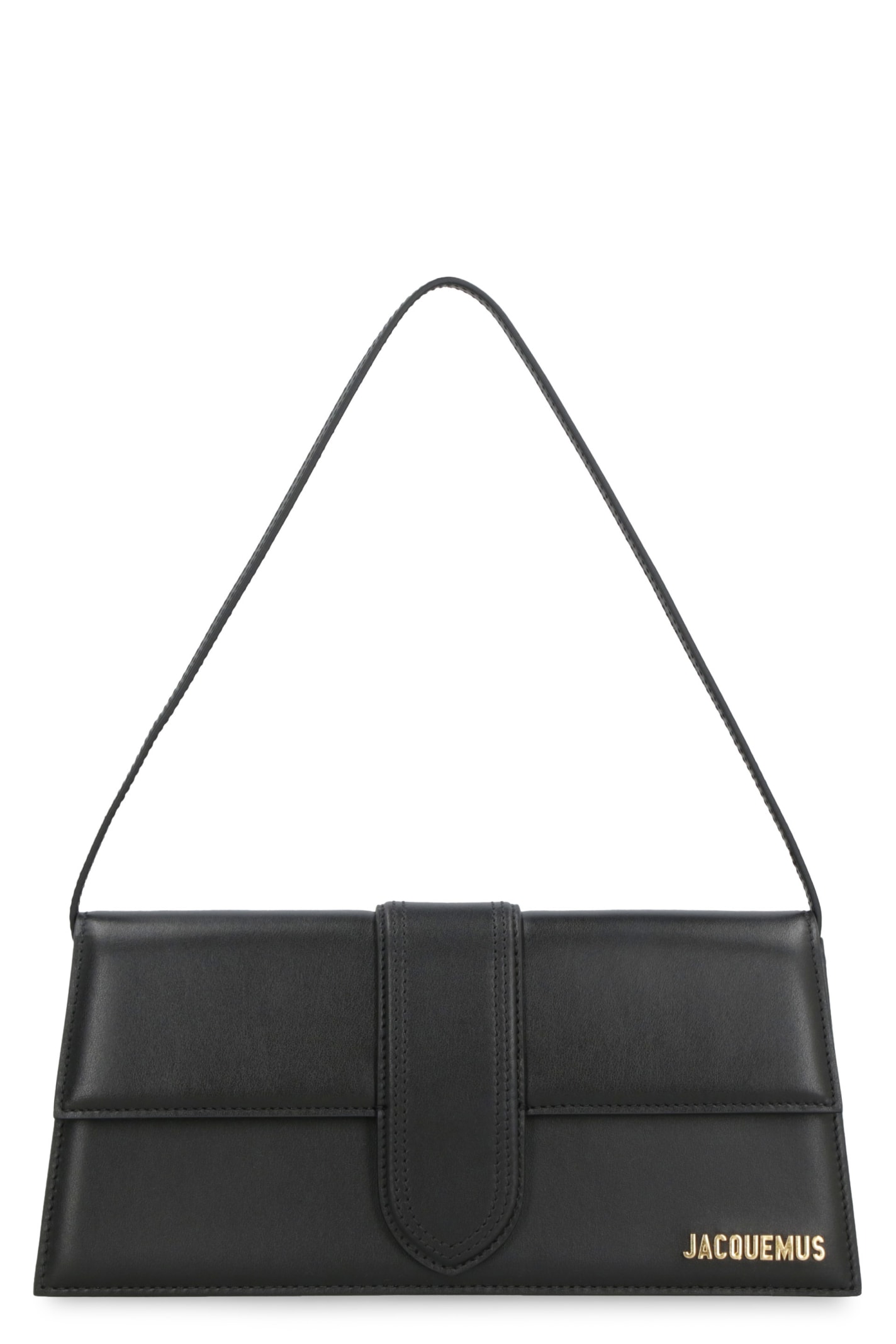 Jacquemus Le Bambino Long Leather Shoulder Bag In Black