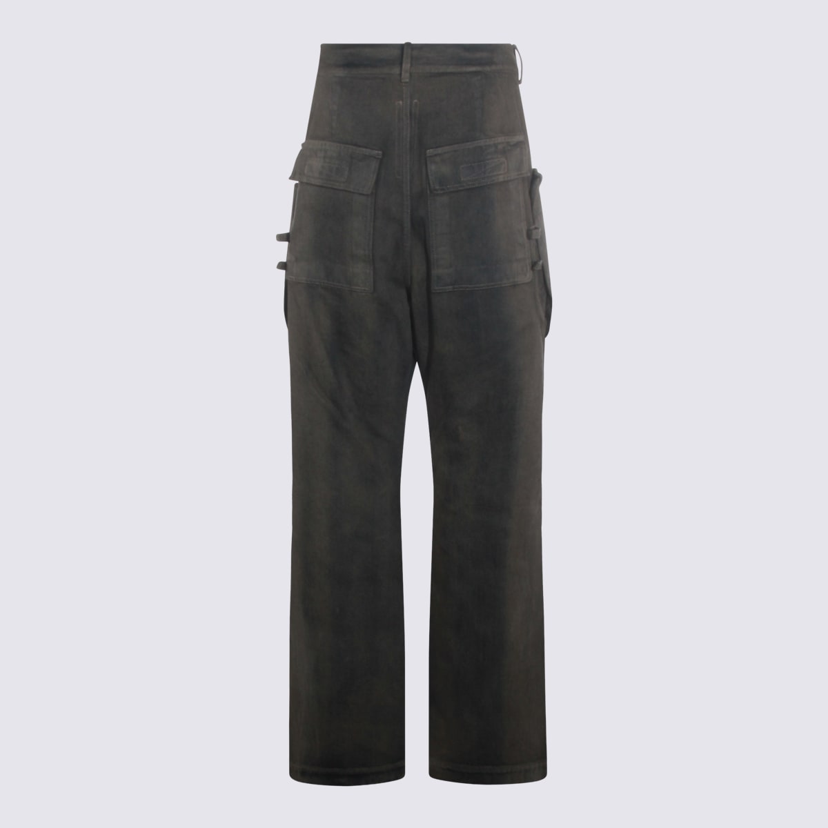 Rick Owens Dark Grey Cotton Stefan Cargo Jeans In Brown