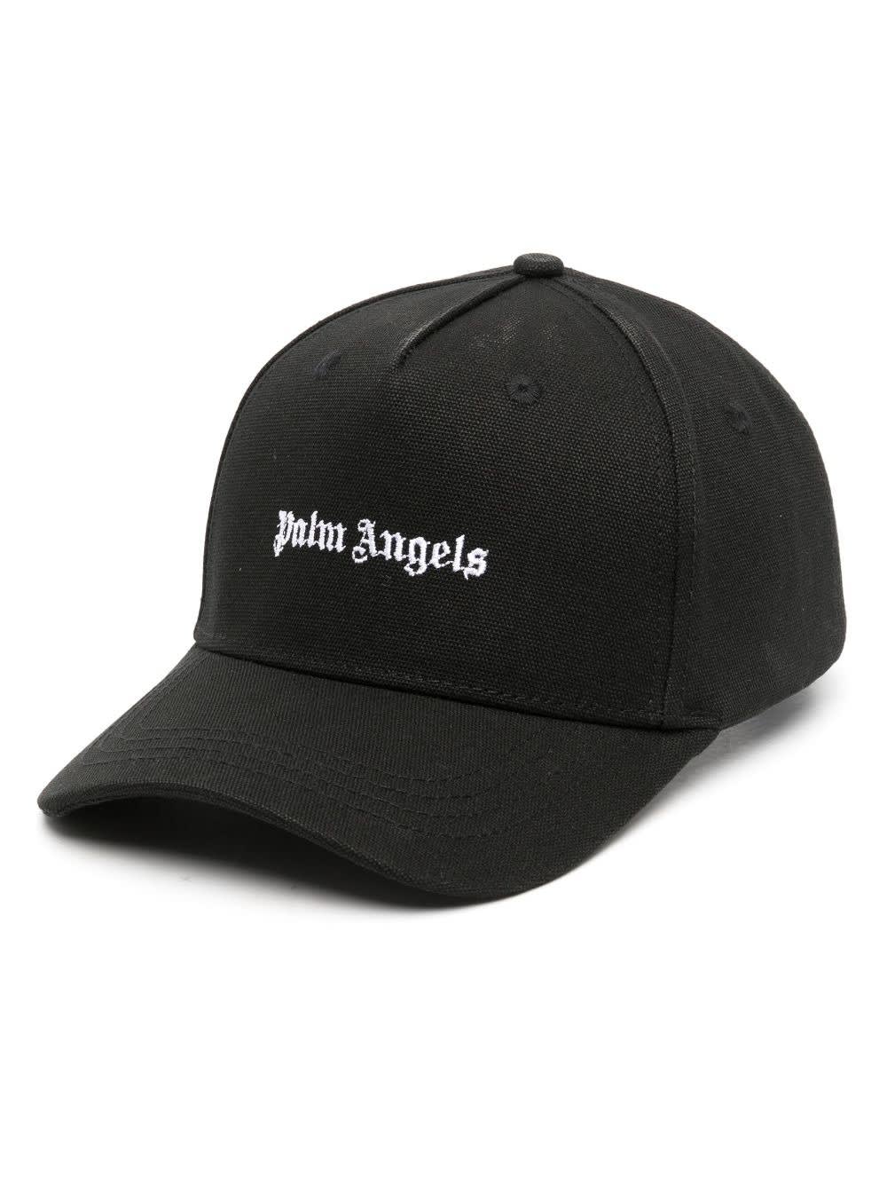 Shop Palm Angels Black Baseball Hat With Logo
