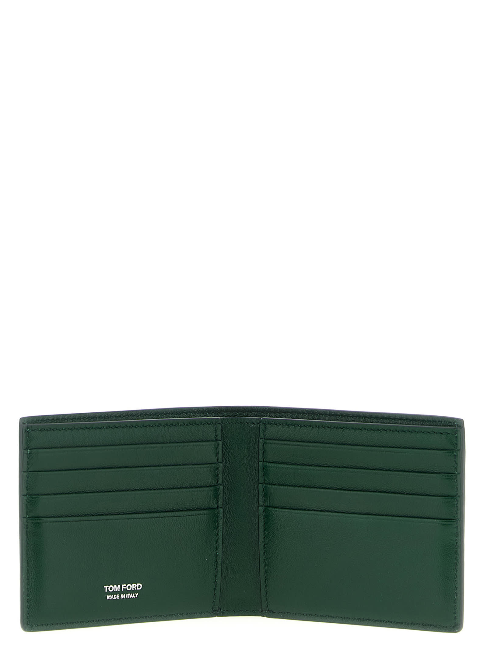 Tom Ford Bi-fold Wallet In Crocodile Leather In Green