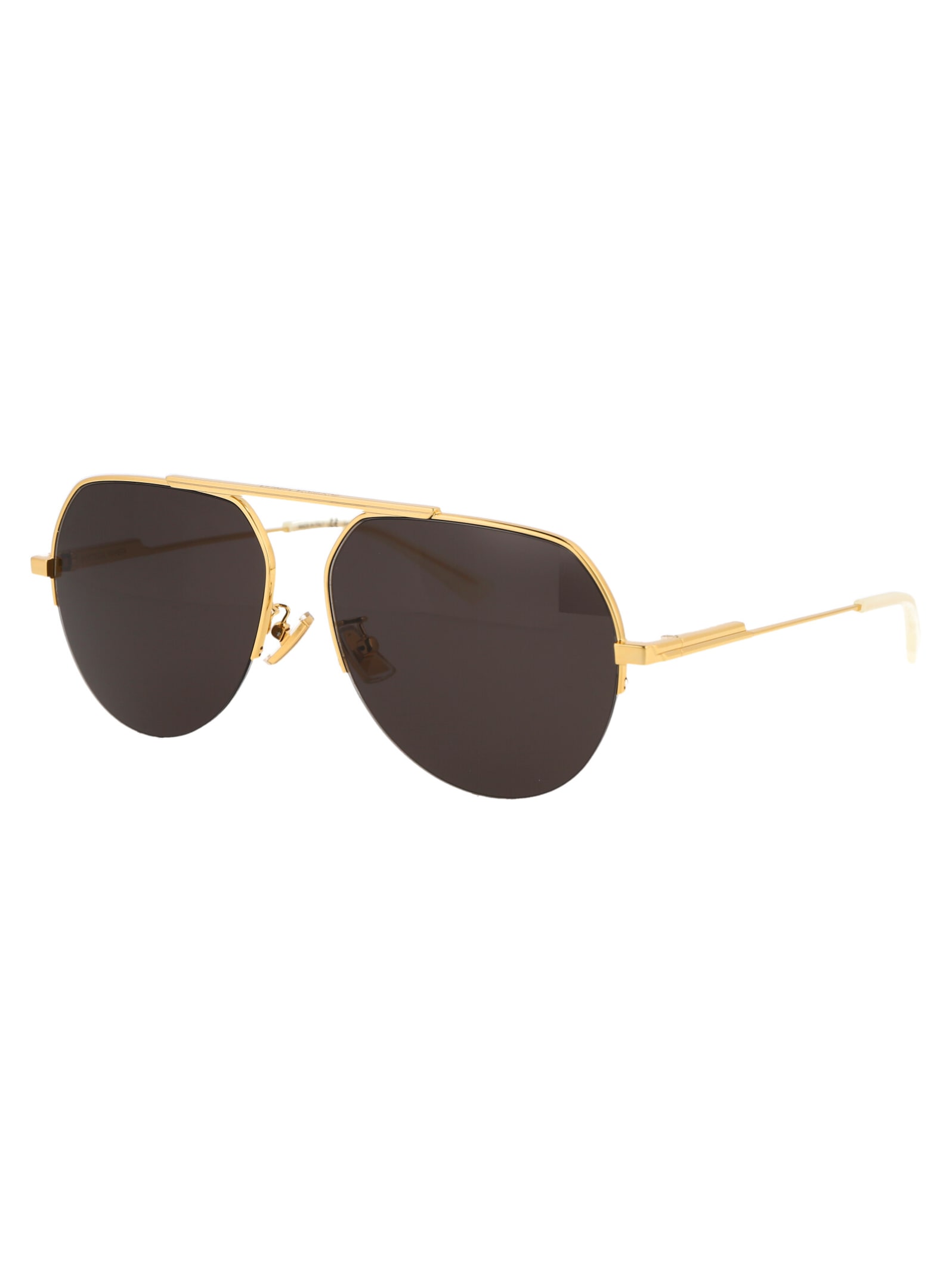 Shop Bottega Veneta Bv1150s Sunglasses In 008 Gold Gold Grey
