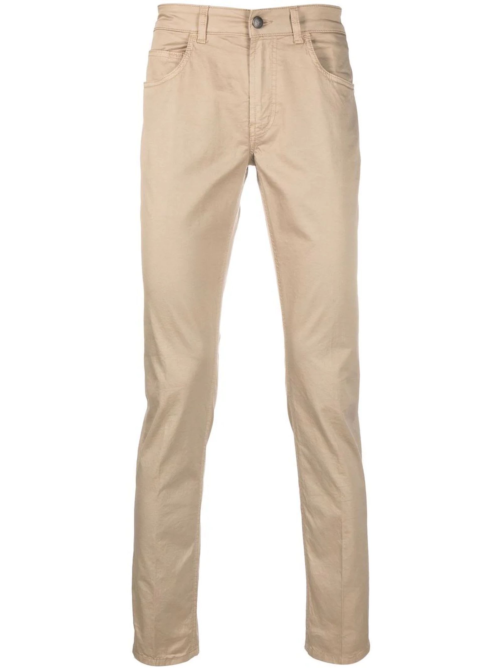 Fay Beige Cotton Blend Trousers