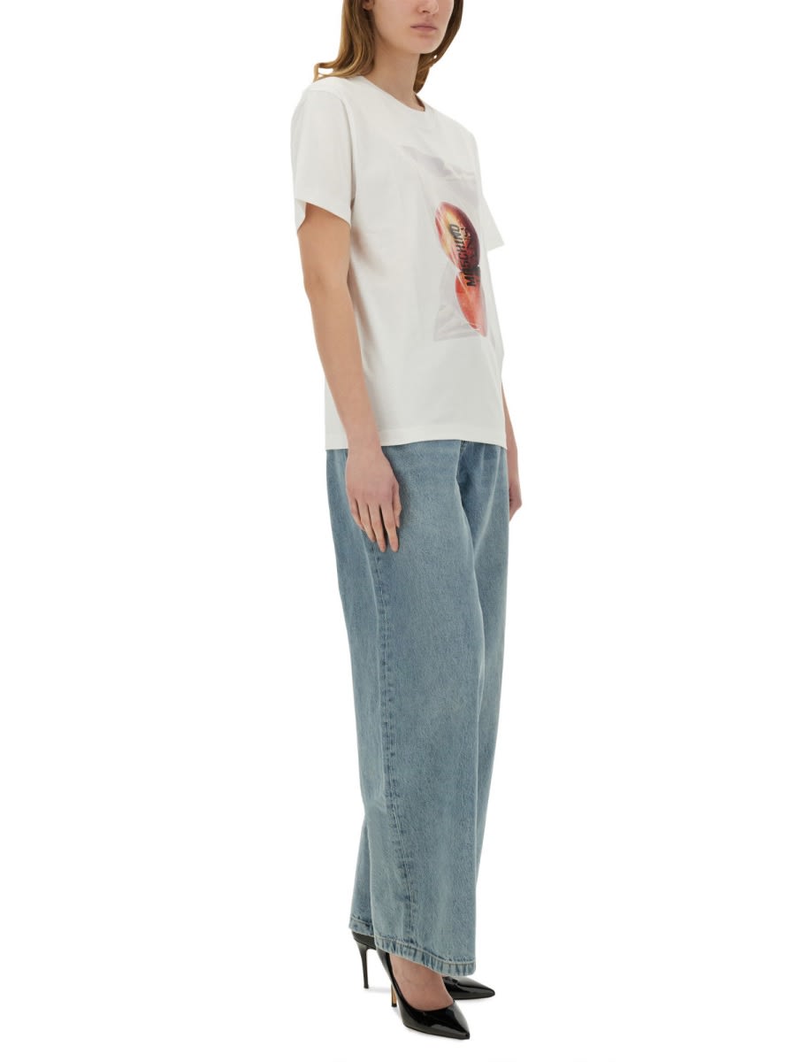 Moschino Apple Print T-shirt In White