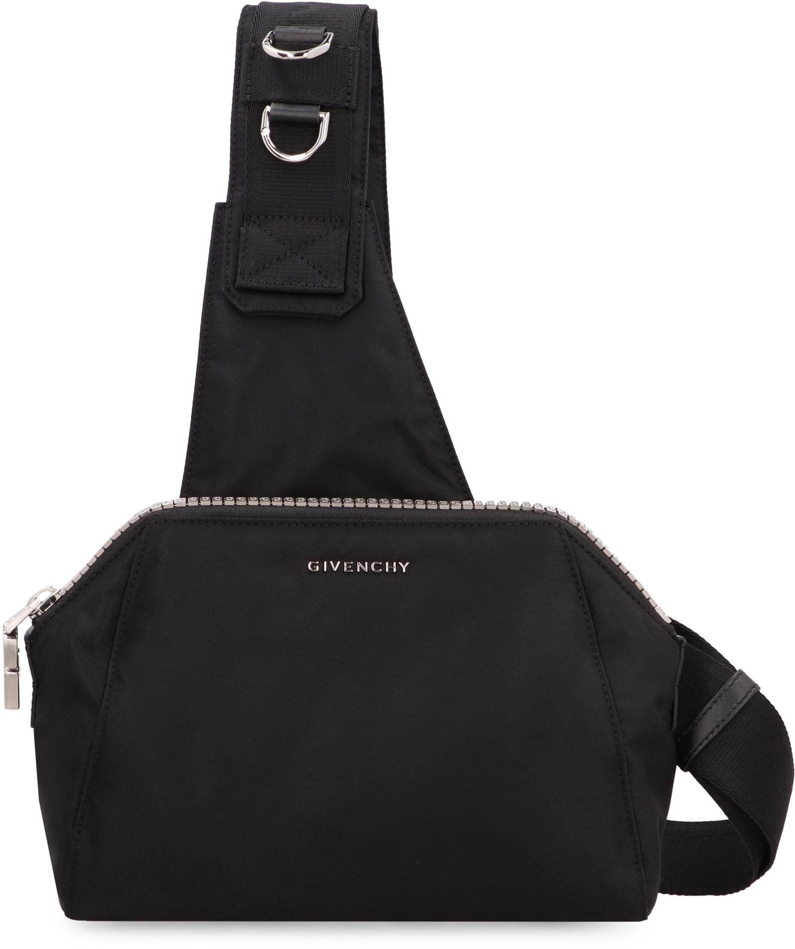 Shop Givenchy Antigona Nylon And Leather Bag In Black