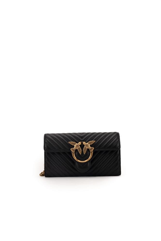 Shop Pinko Love Simply Chevron Wallet In Nero