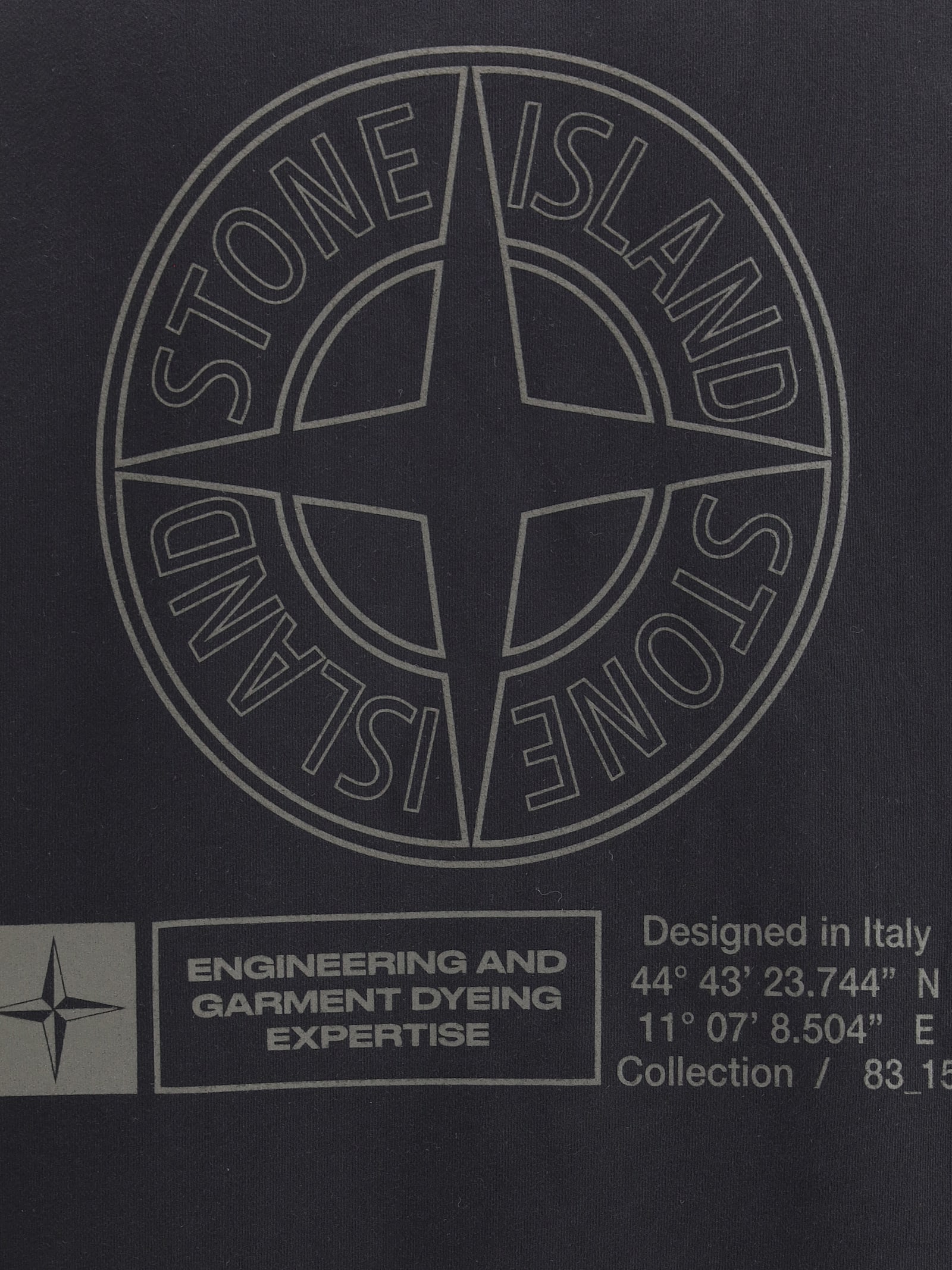 Stone Island Cotton Sweatshirt With Embroidered Logo In Black