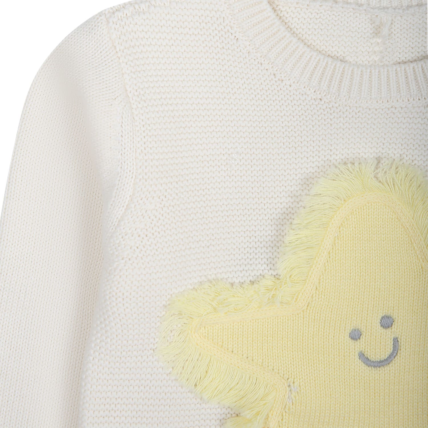 Shop Stella Mccartney Ivory Sweater For Kids With Embroidered Star