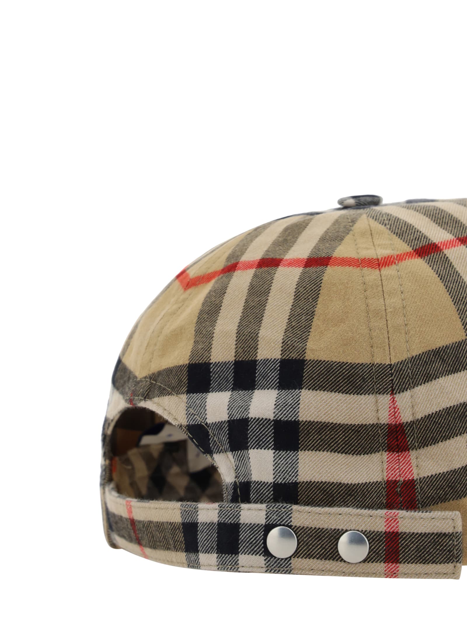 Shop Burberry Baseball Hat In Neutrals/black