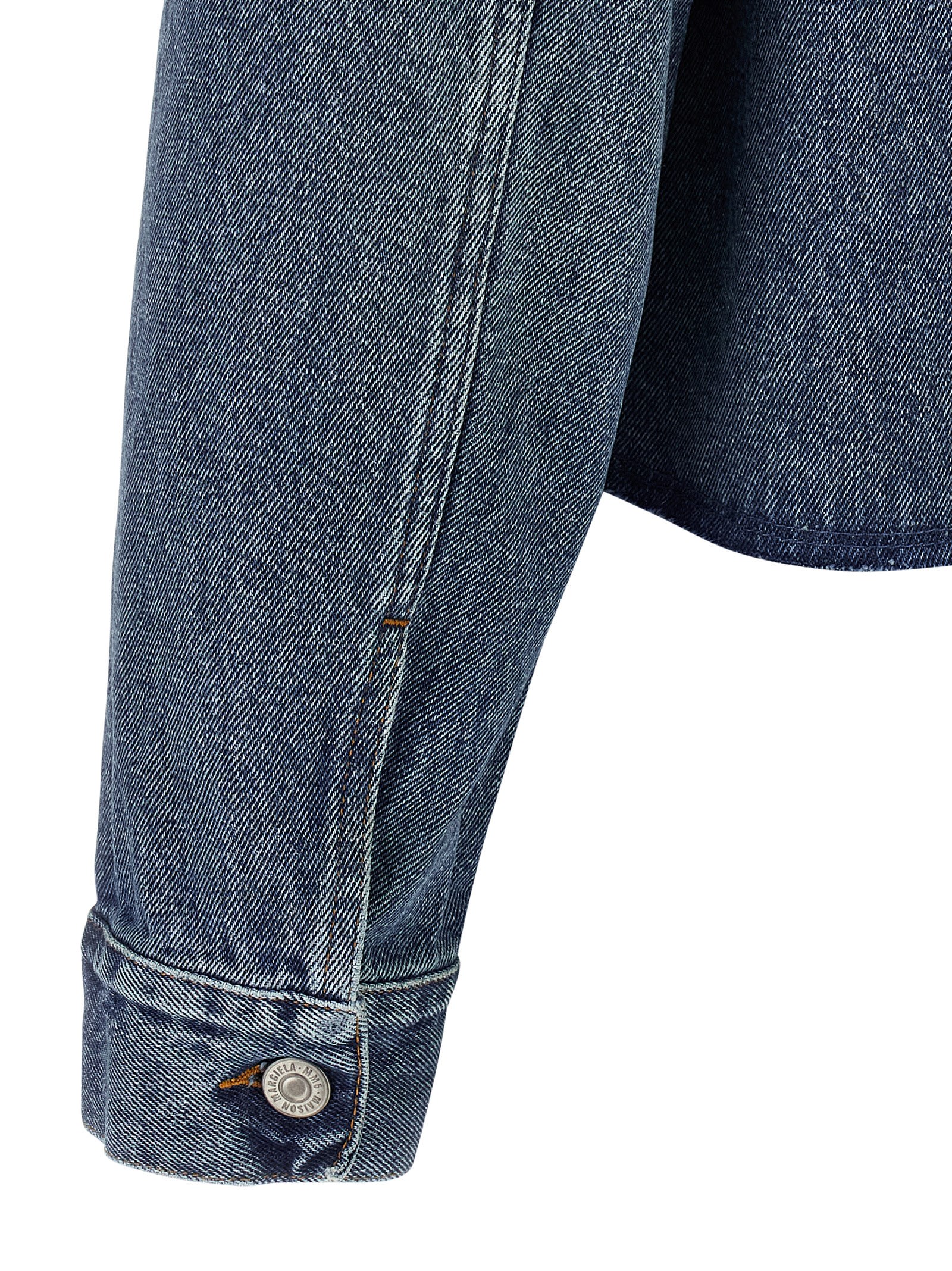 Mm6 Maison Margiela Denim Jacket With Long Sleeves And Chest Pockets In Blue