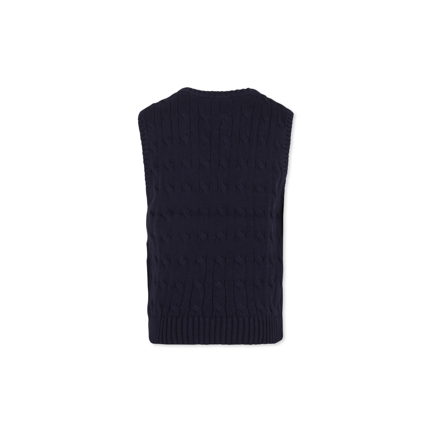 Polo Ralph Lauren Cable-knit Cotton Sweater Vest In Blue