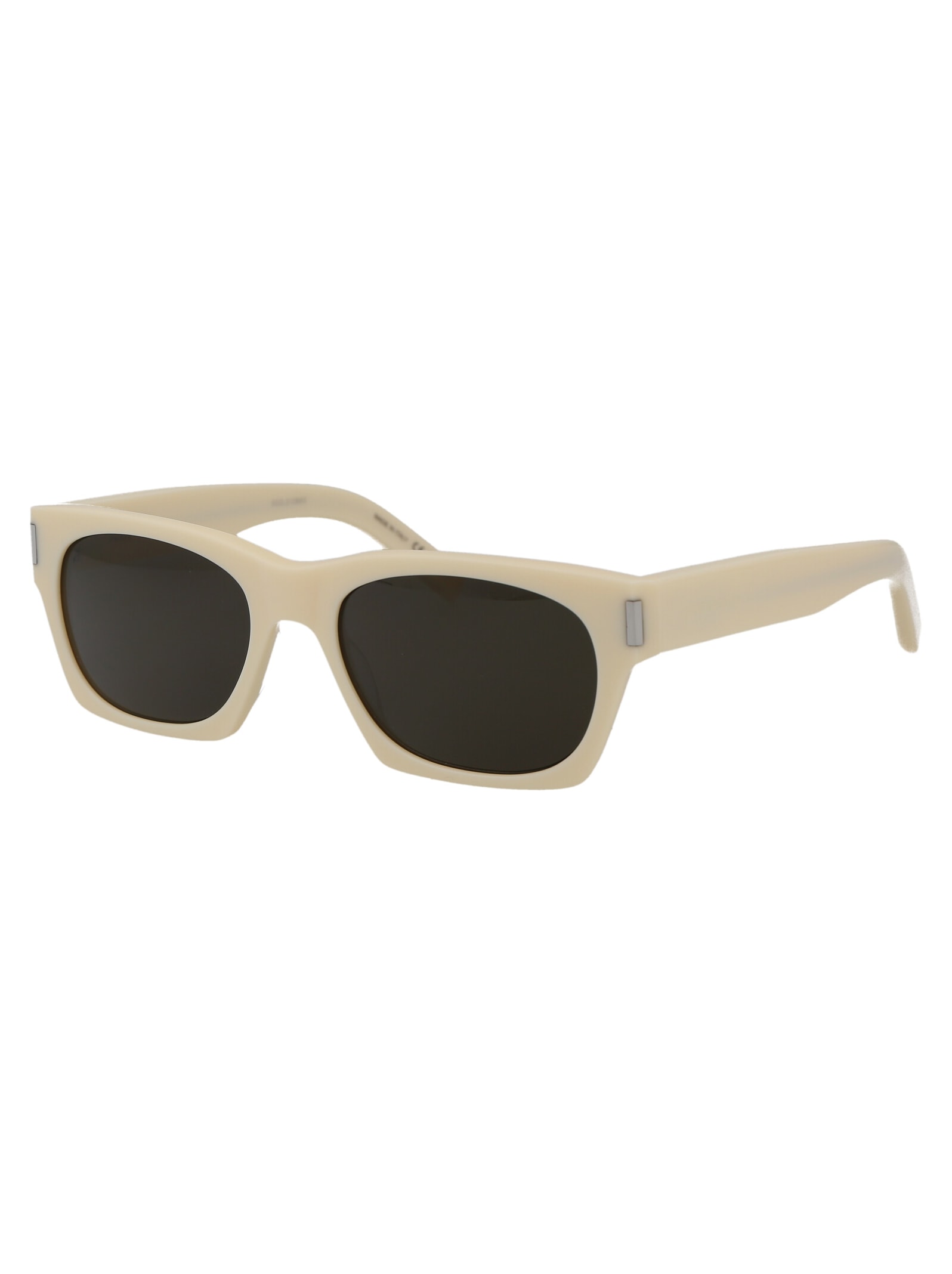 Shop Saint Laurent Sl 402 Sunglasses In 020 Ivory Ivory Grey