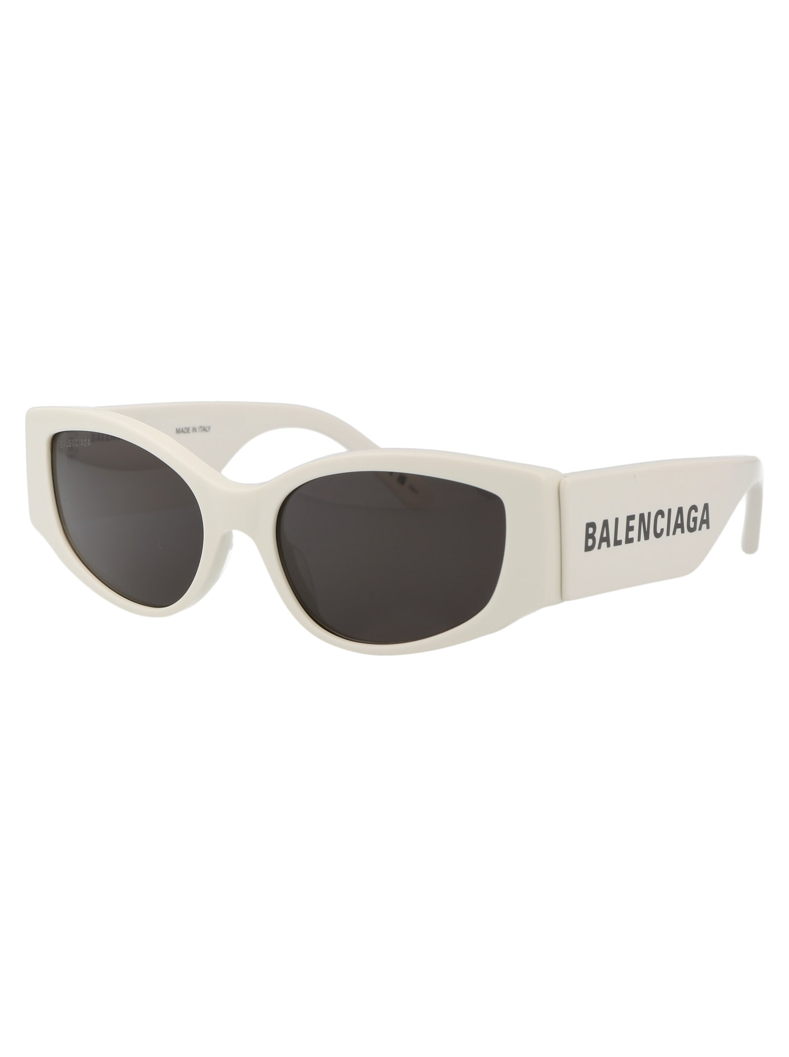 Shop Balenciaga Bb0258s Sunglasses In 003 White White Grey