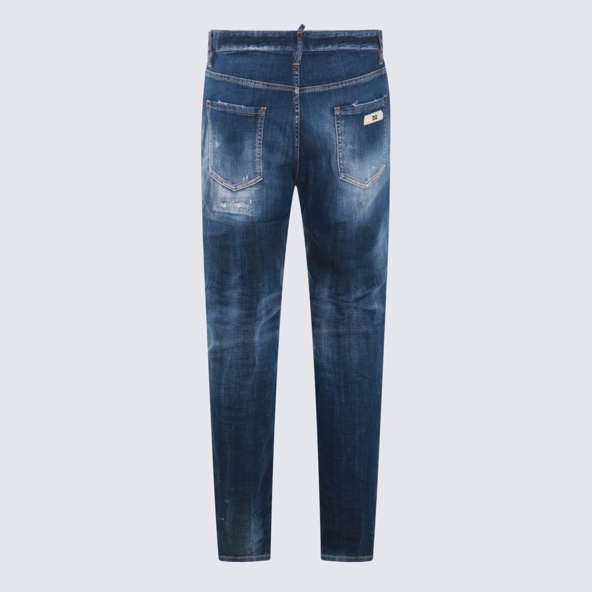 Shop Dsquared2 Dark Blue Cotton Denim Jeans
