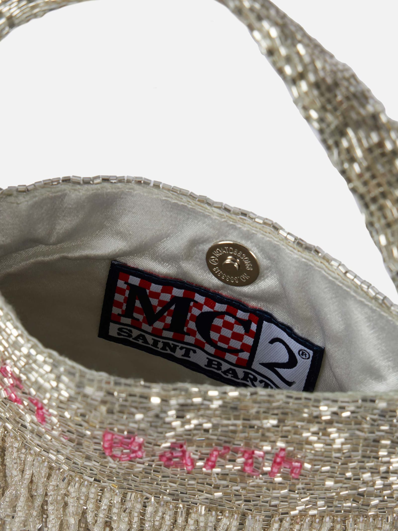 MC2 SAINT BARTH SHINY SILVER MINI BAG PEARL