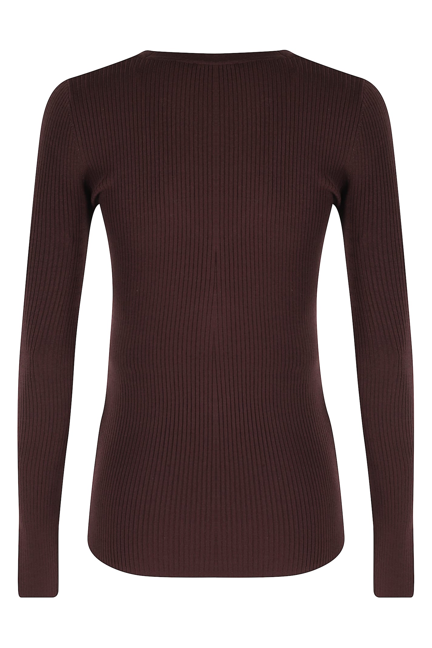 Elisabetta Franchi Burgundy Ribbed Sweater With Pocket In Burgundy