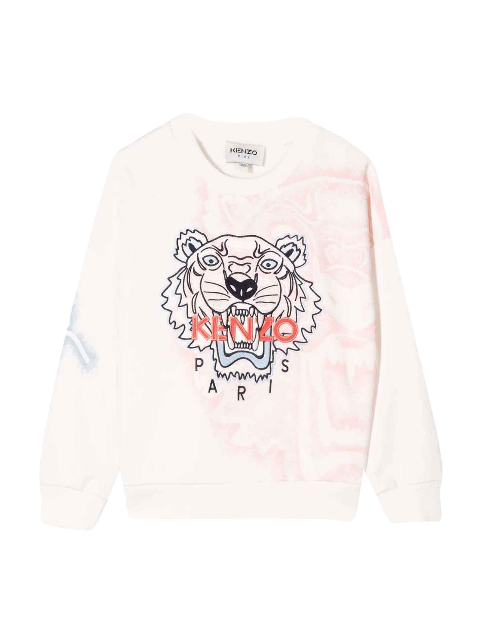 Kenzo Kids Ecru Sweatshirt With Print
