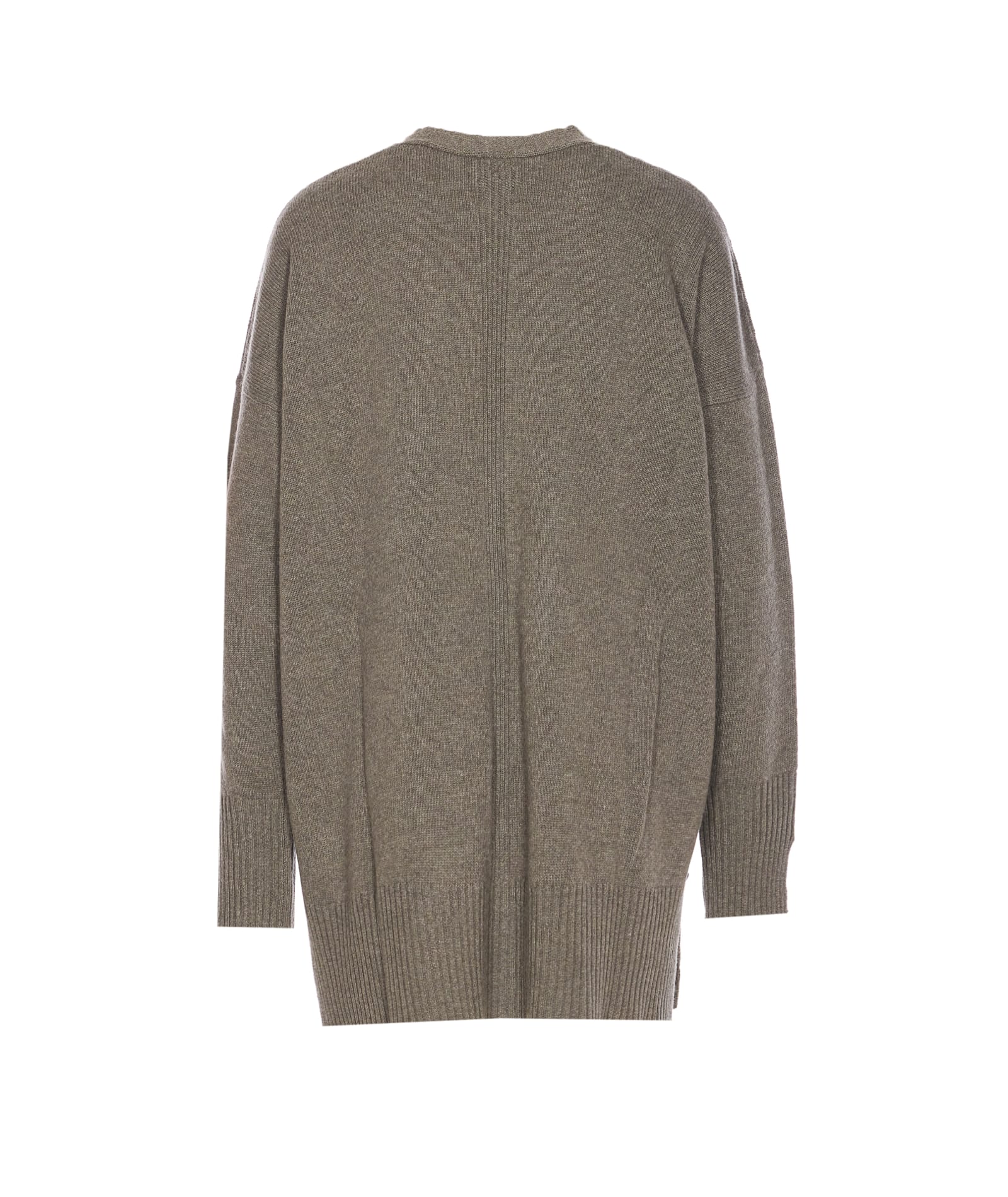 Roberto Collina Knitwear Cardigan With Front Pockets And V-neckline In Green