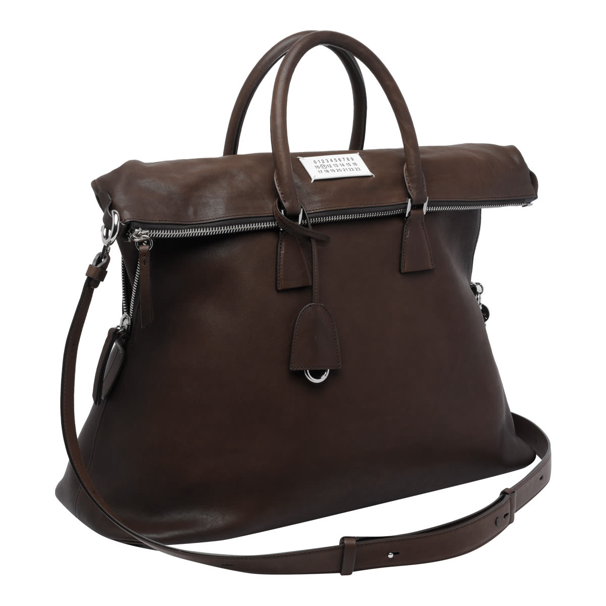 Maison Margiela 5ac Loved To Death Calf Leather Medium Top Handle Bag In Brown