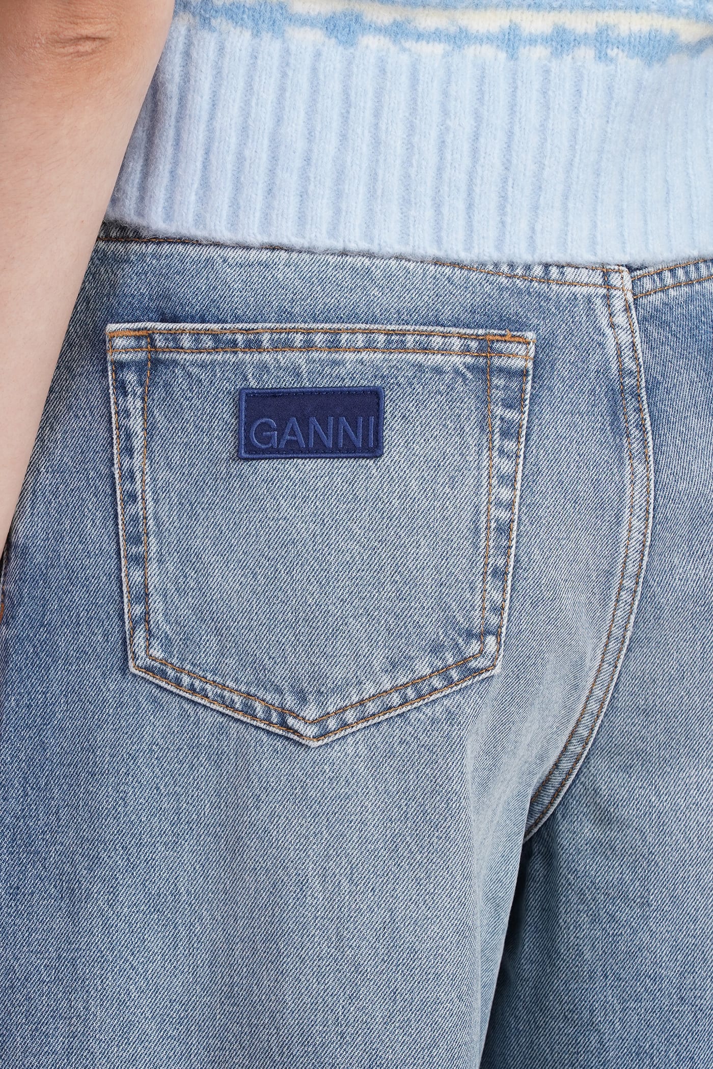 Shop Ganni Stary Jeans In Blue Cotton