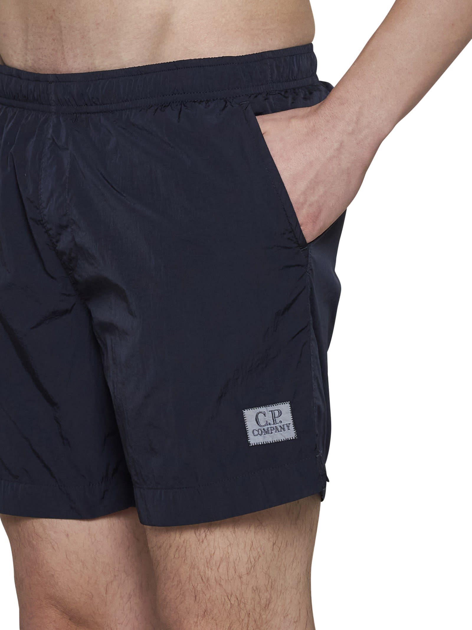 C.p. Company Eco-chrome-r Nylon Swim Shorts In Blue