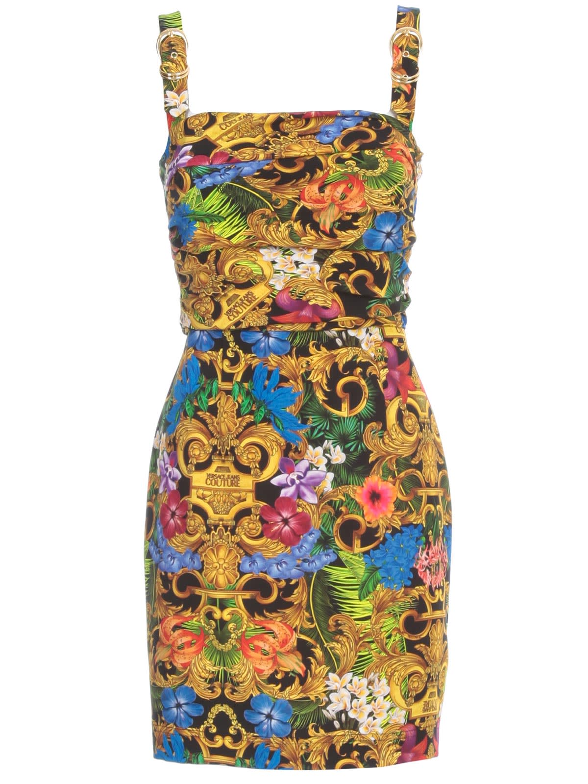 VERSACE JEANS COUTURE SHORT PENCIL DRESS THIN STRAP W/BUCKLE,11210231