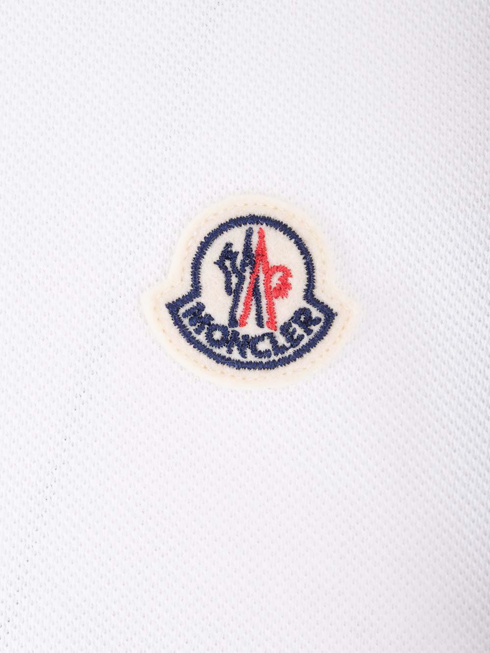 Moncler Logo Patch Short-sleeved Polo Shirt In White