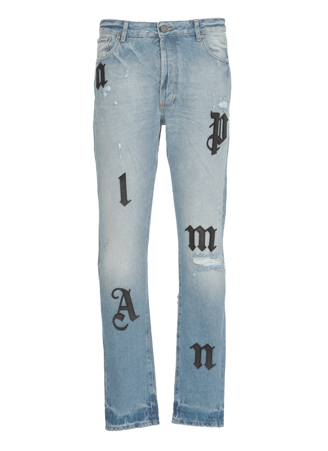 Palm Angels Wash Jeans With Applications