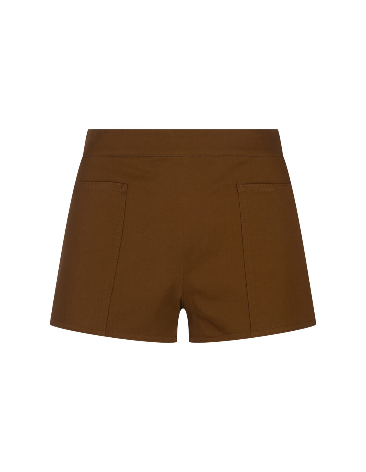 Shop Max Mara Light Brown Riad Shorts