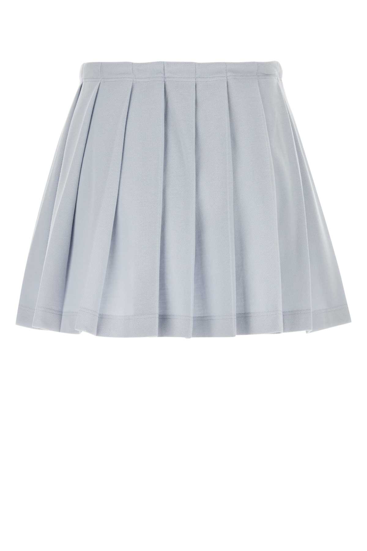 Shop Prada Pastel Light Blue Piquet Mini Skirt In Astro