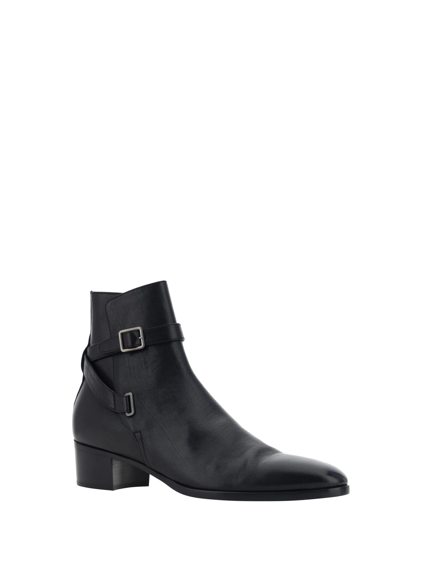 Saint Laurent Man Ankle Boots Black Size 9 Calfskin In Nero