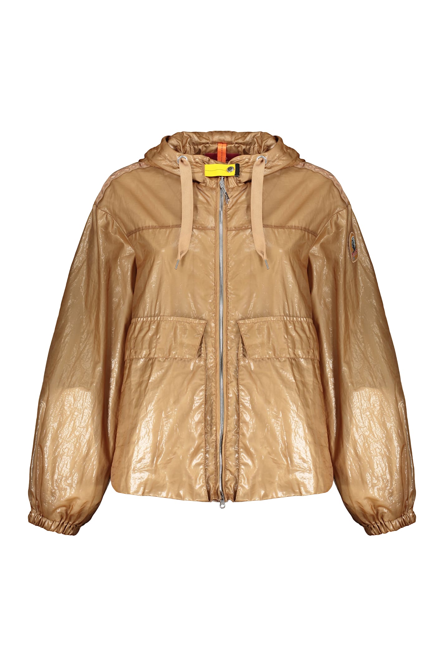 Parajumpers Lightweight Beige Jacket With Adjustable Hood Elegant In Brown