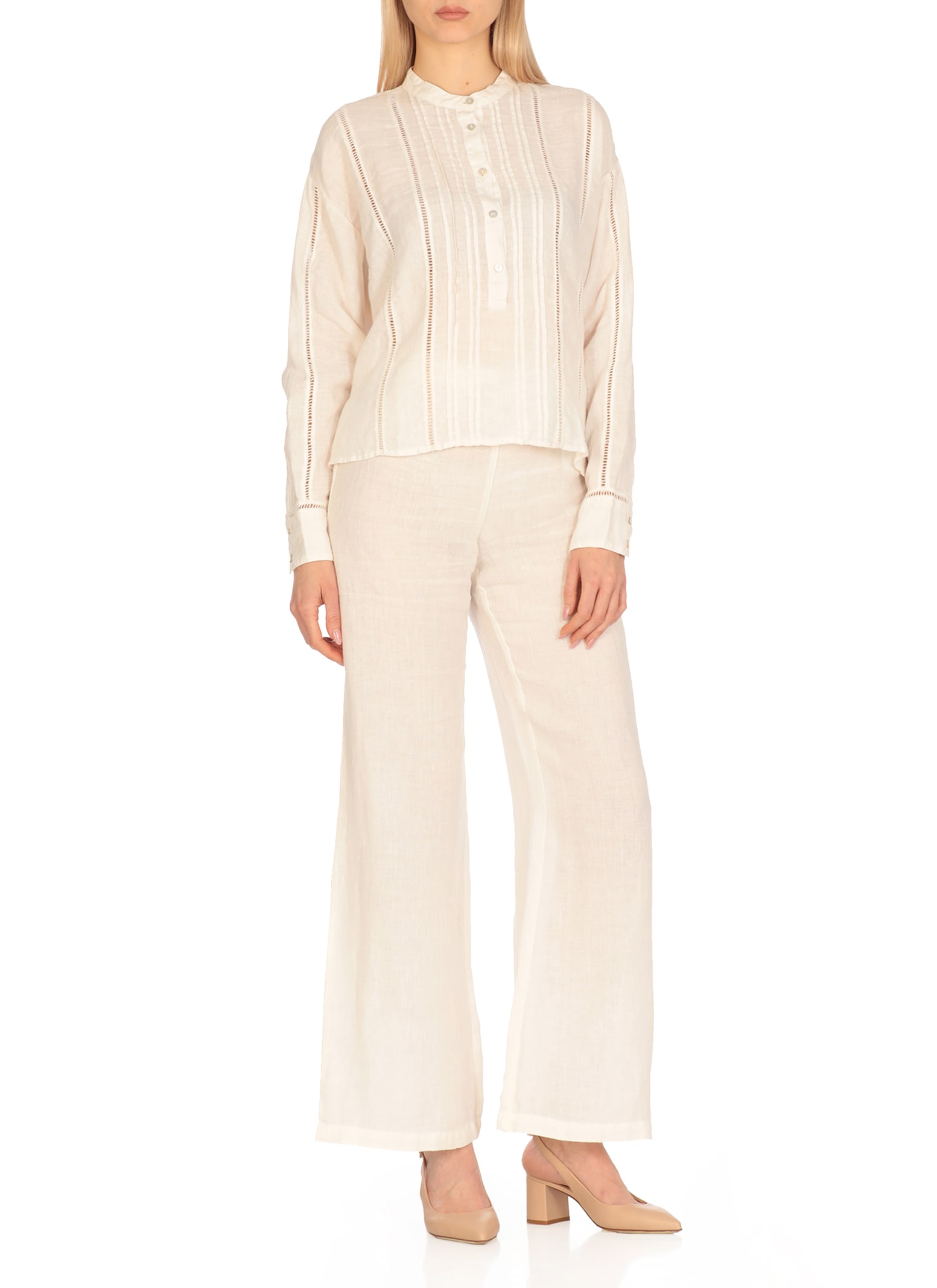120% Lino Linen Shirt In White