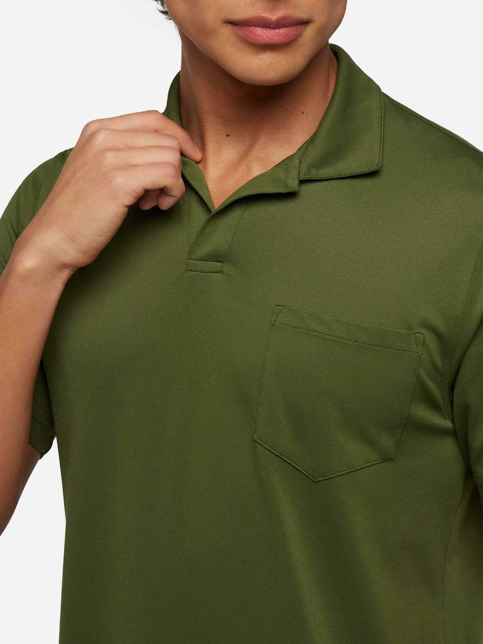 Mc2 Saint Barth Military Green Technical Piquet Polo Shirt Camber In Green