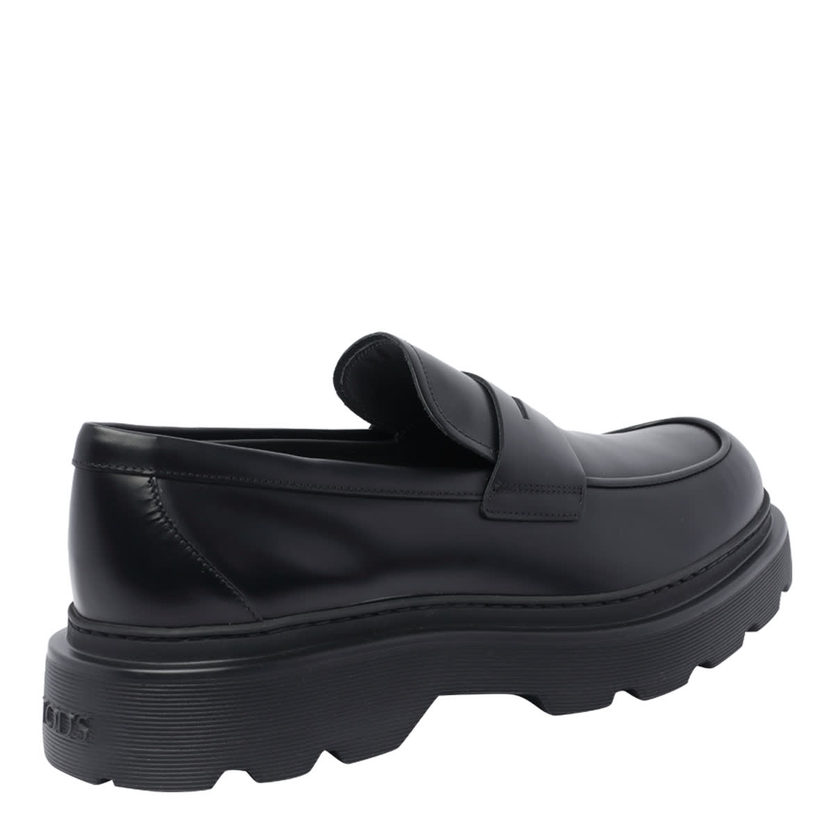 Shop Tod's Leather Loafers In Black